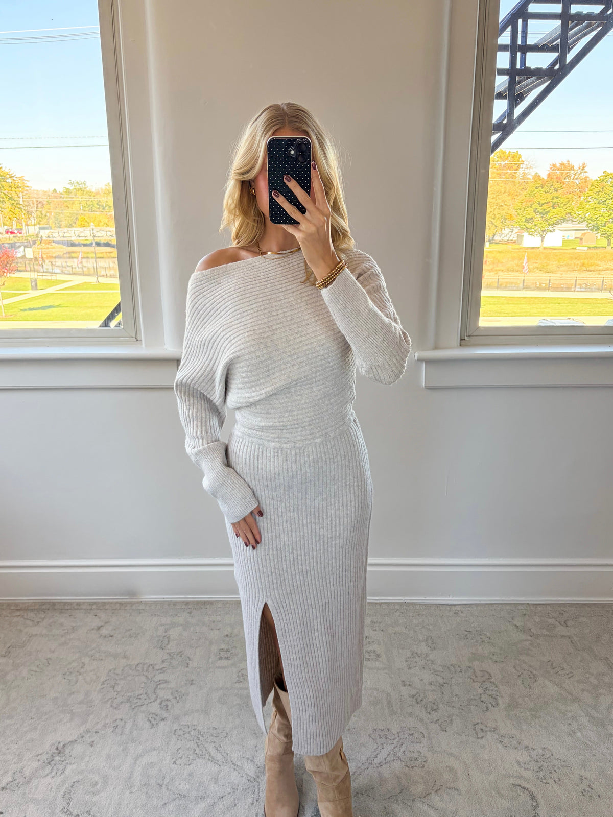 Oatmilk Latte Midi Dress