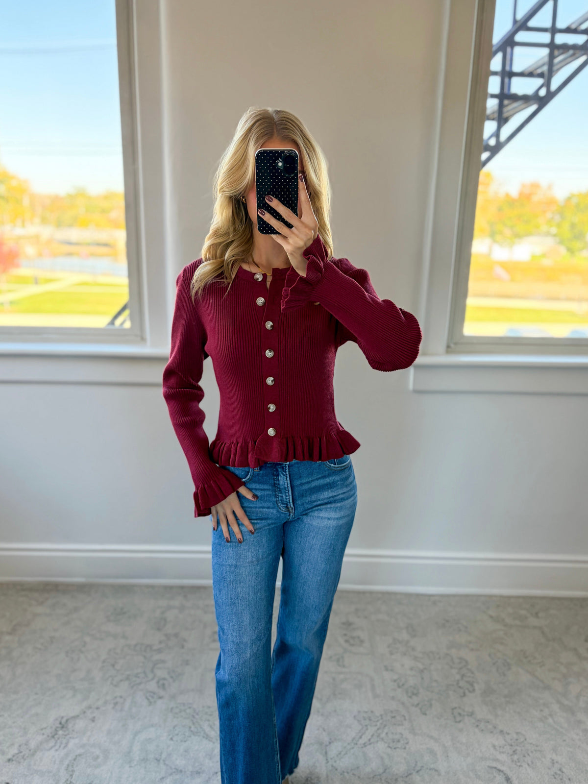 Red Wine Sweater Cardigan