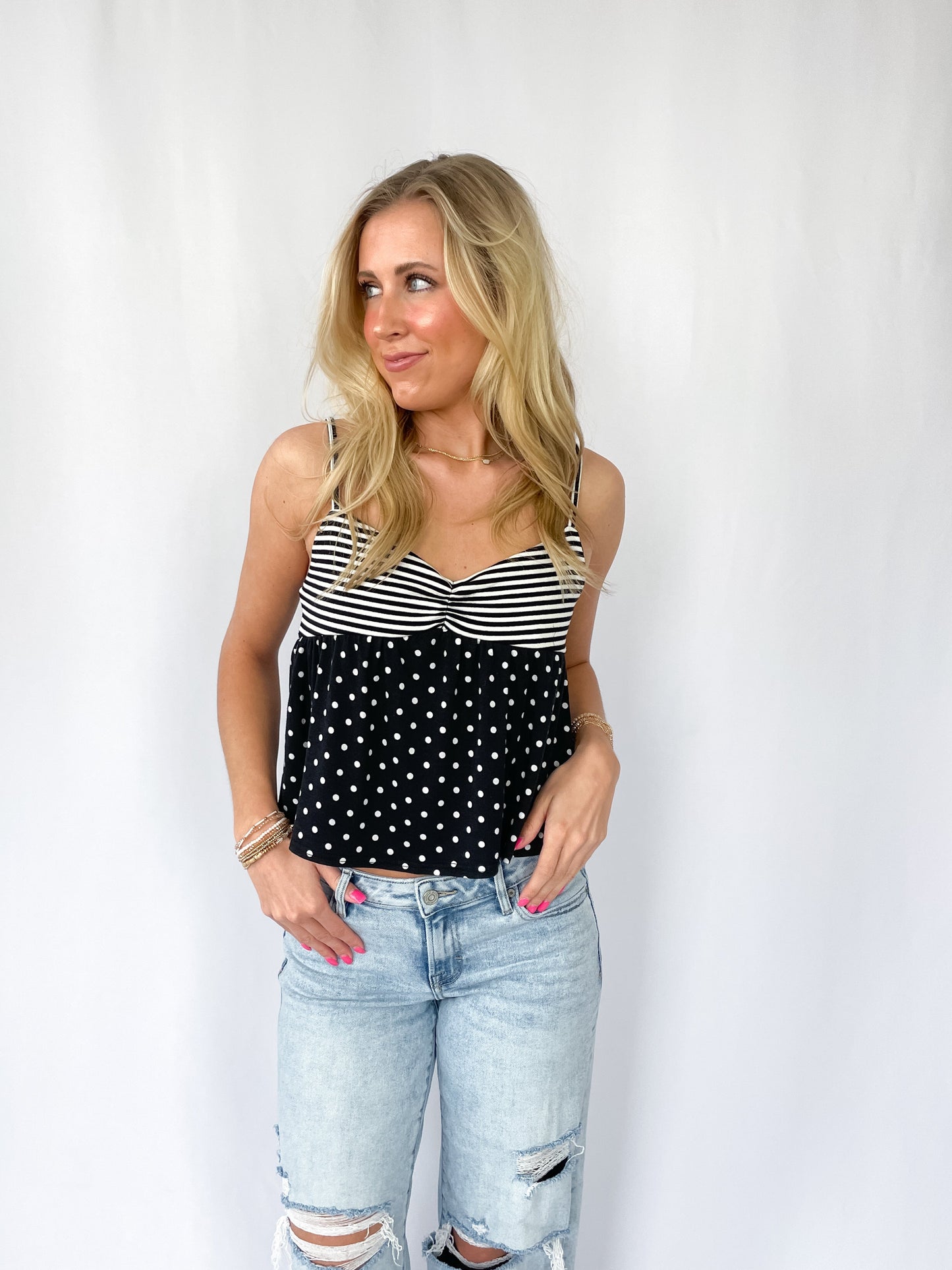 Polka Stripe Tank Top