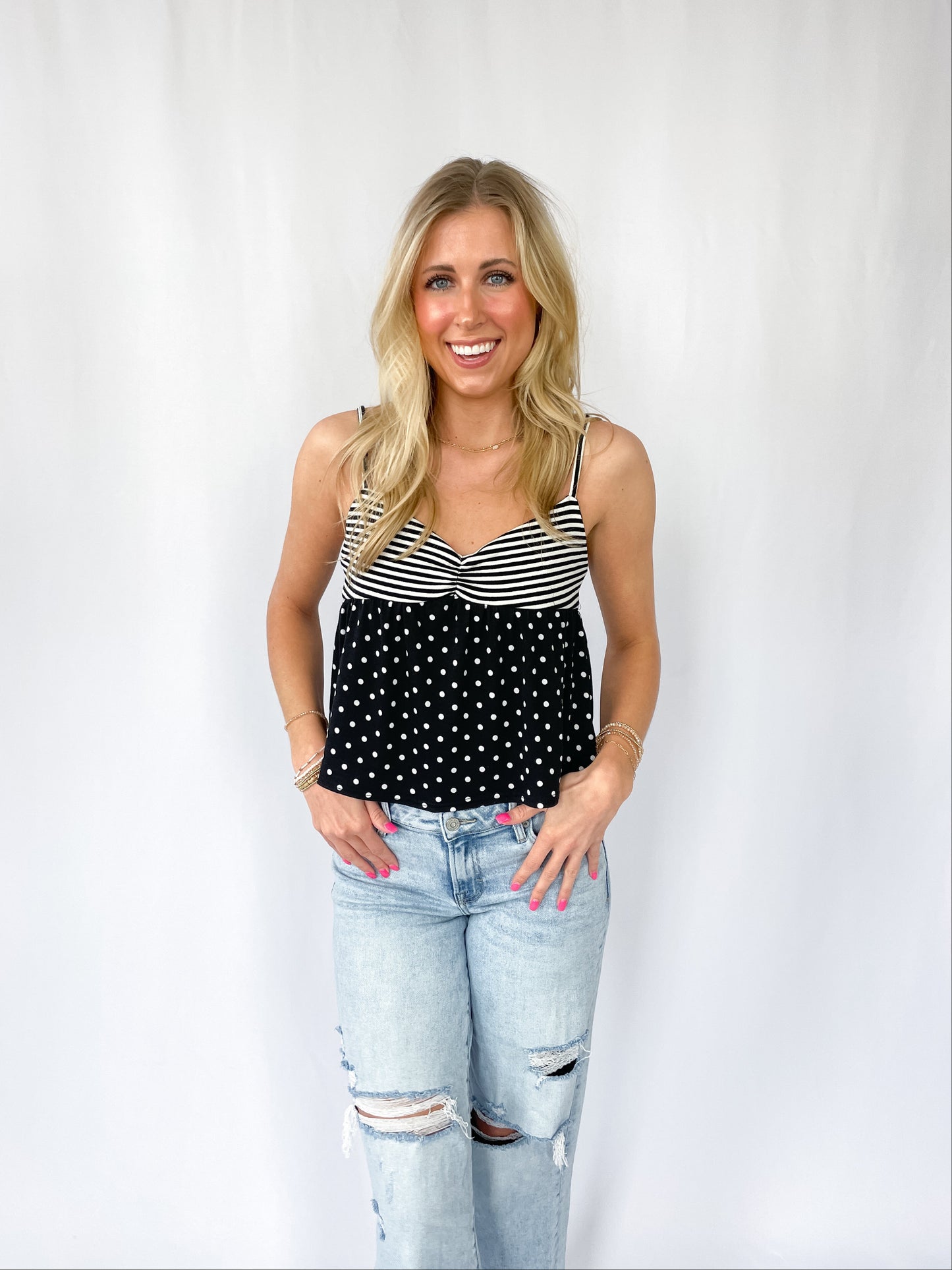 Polka Stripe Tank Top