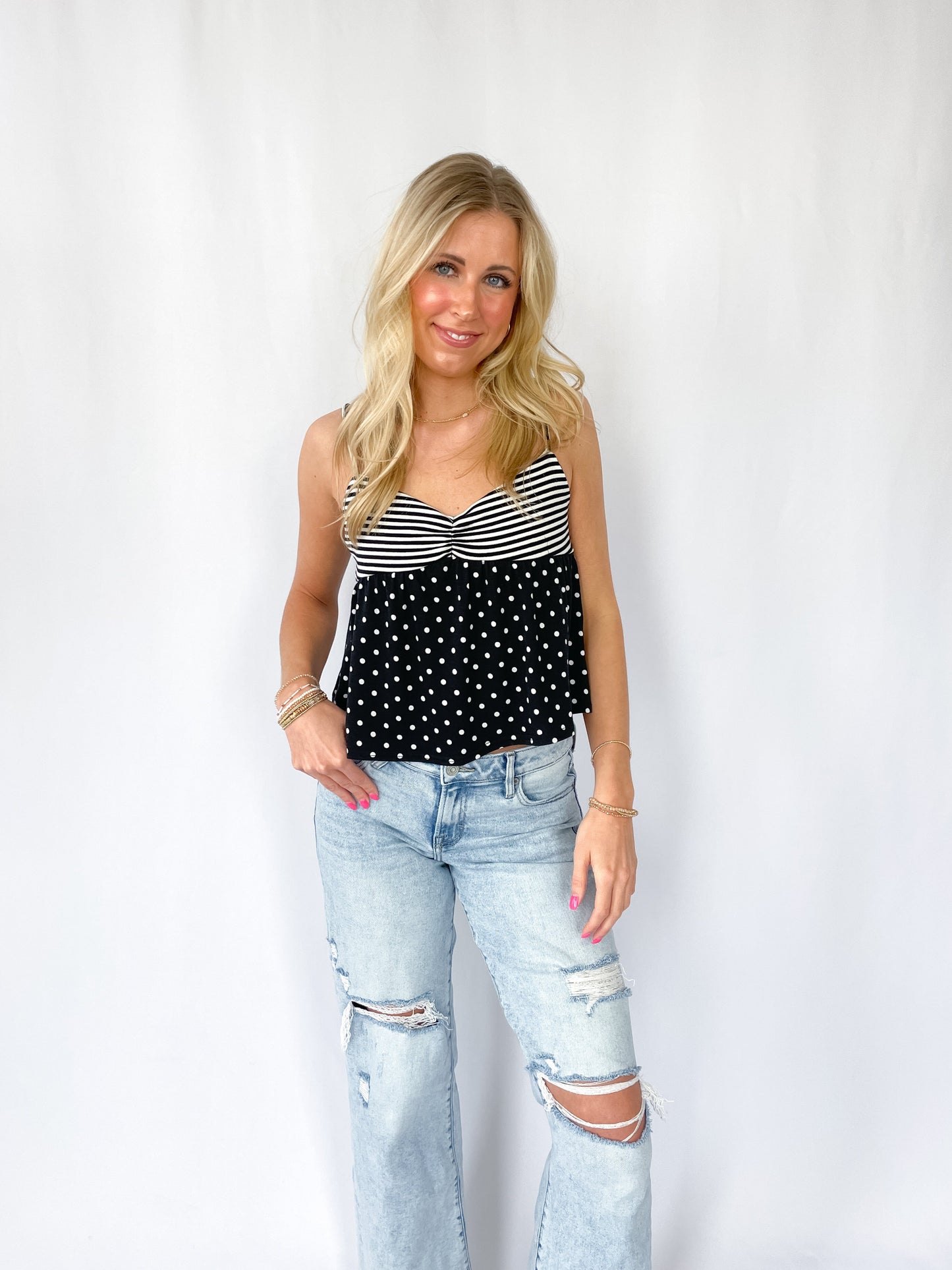 Polka Stripe Tank Top