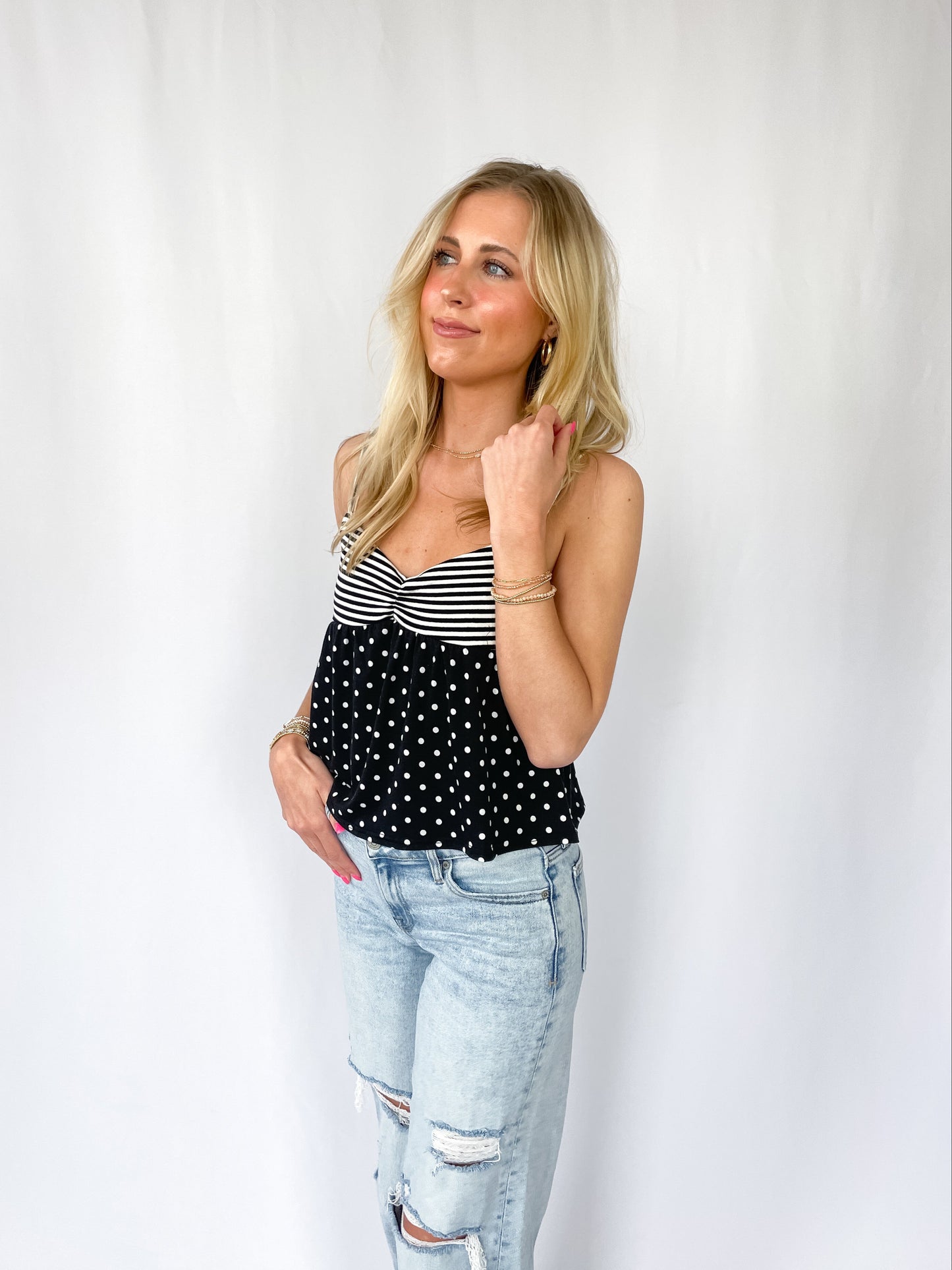 Polka Stripe Tank Top