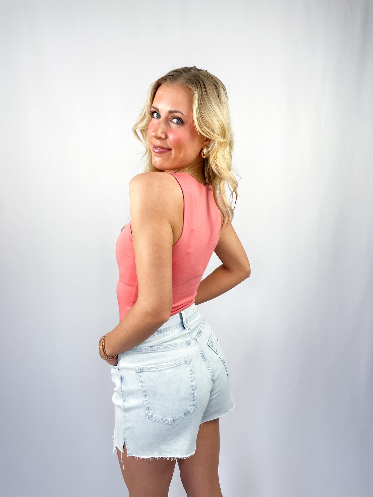 Comfort Distressed Hem Shorts