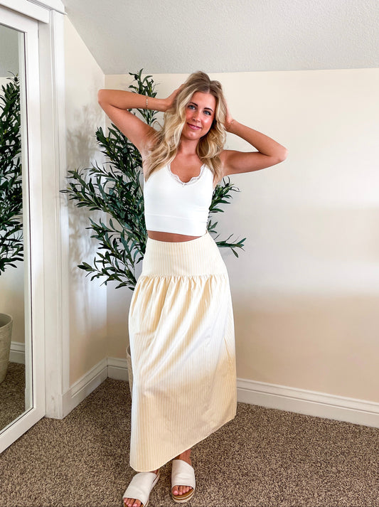 Buttermilk Flared Maxi Skirt