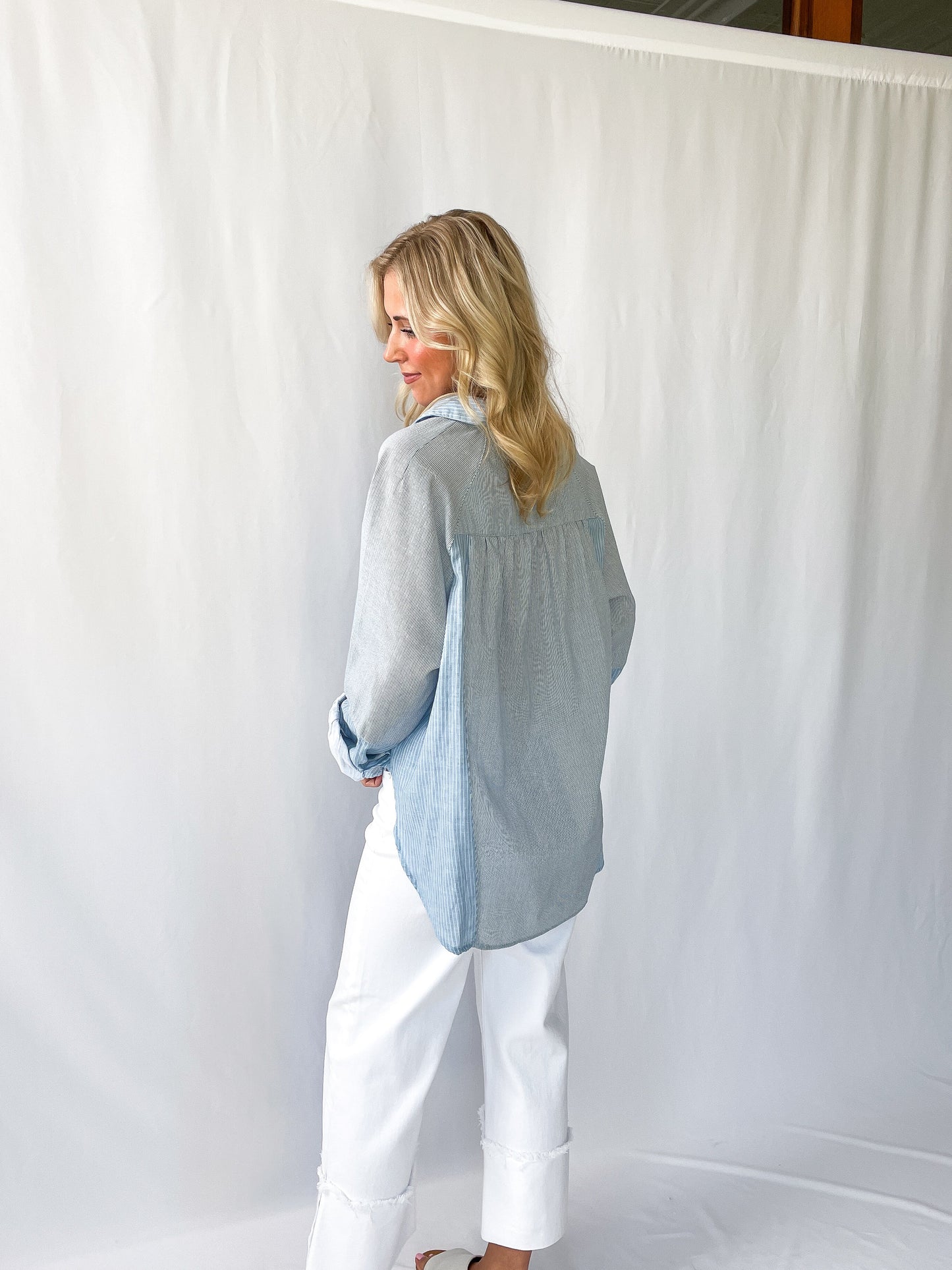 Sky Button Down