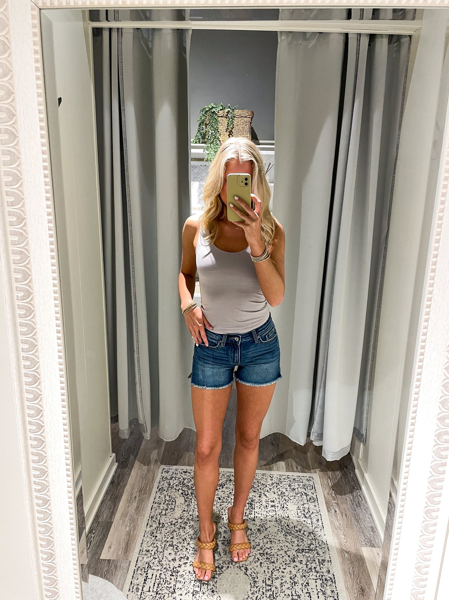 High Rise Medium Wash Jean Shorts