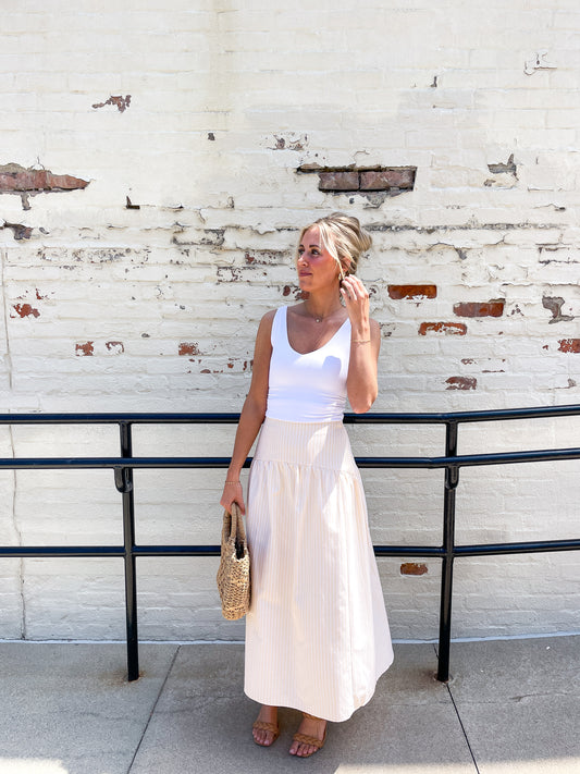 Buttermilk Flared Maxi Skirt