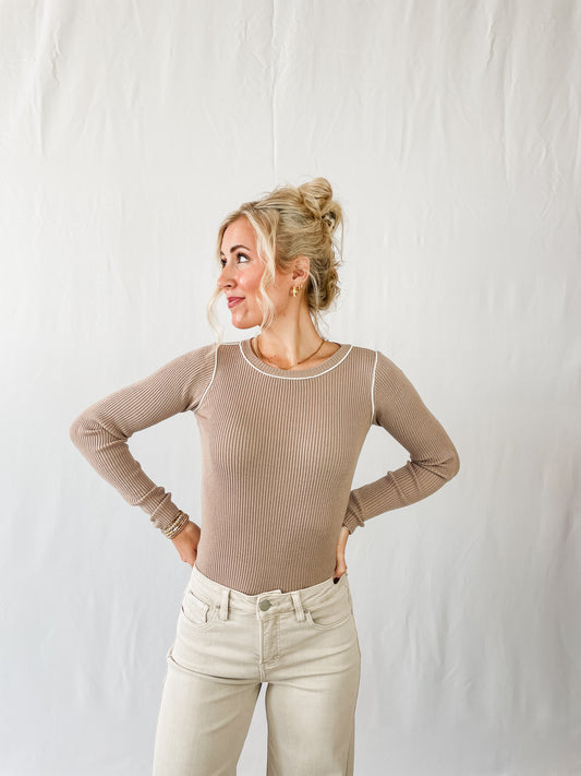 Ribbed Essential Detailed Top