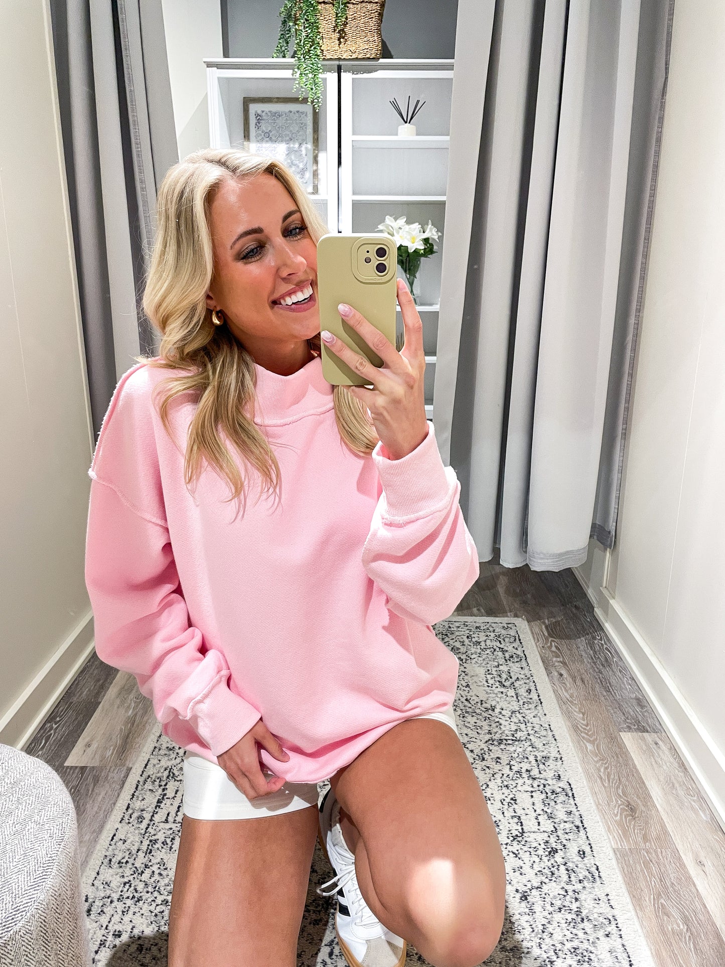 Sweet Pink Mock Neck