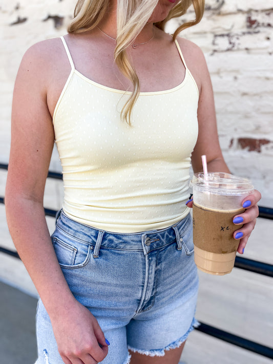 Pale Banana Polka Dot Tank