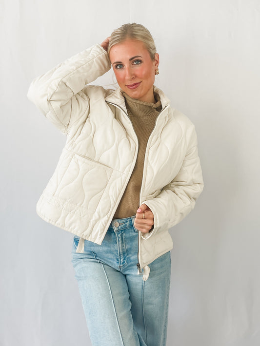 Cream Quilted Jacket