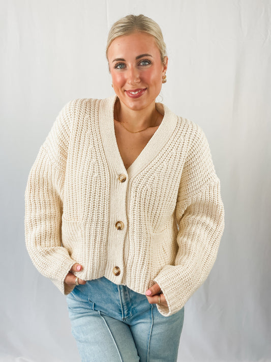 Oversized Ribbed Cardigan