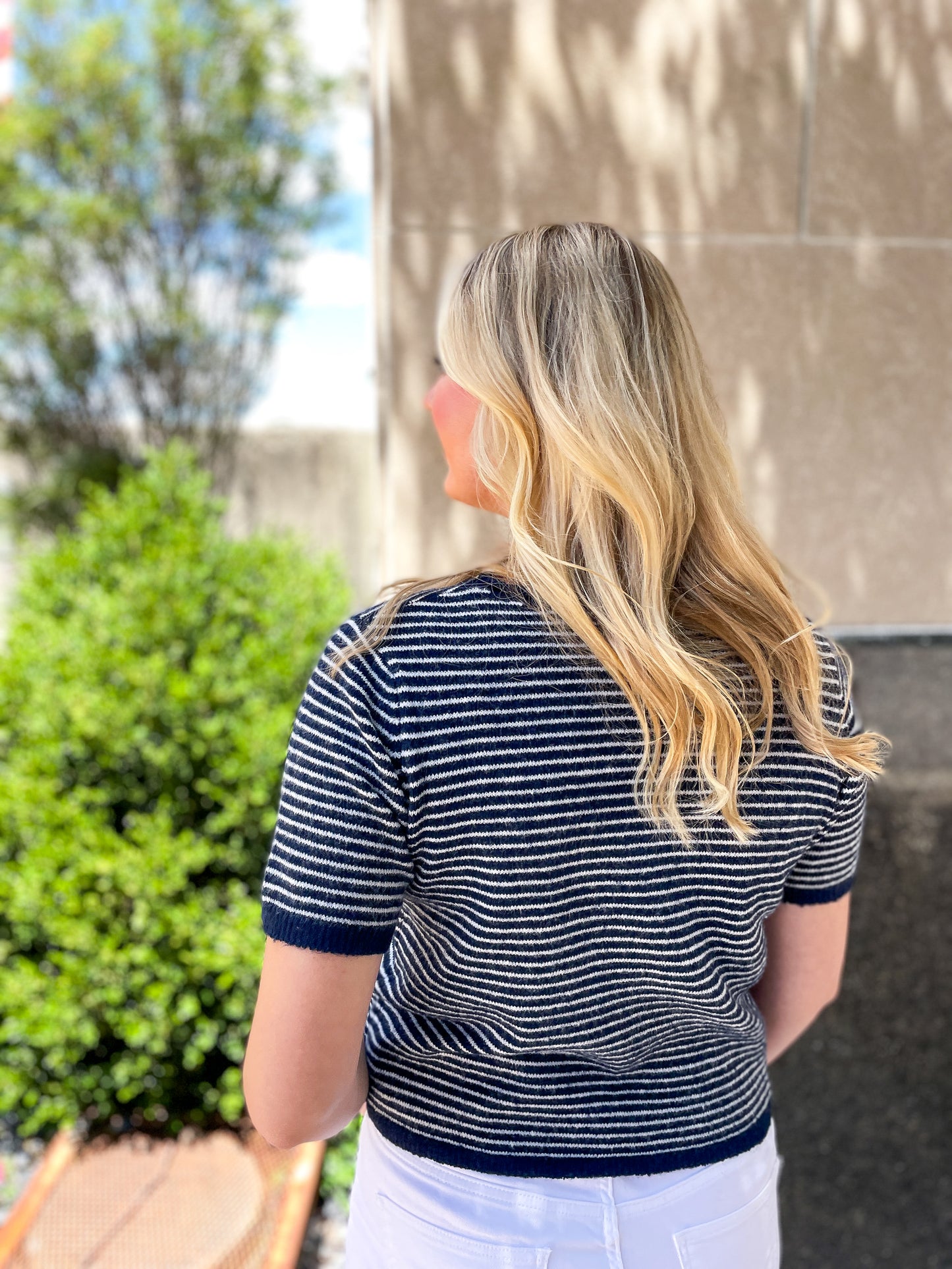 Navy Short Sleeve Essential Button Down
