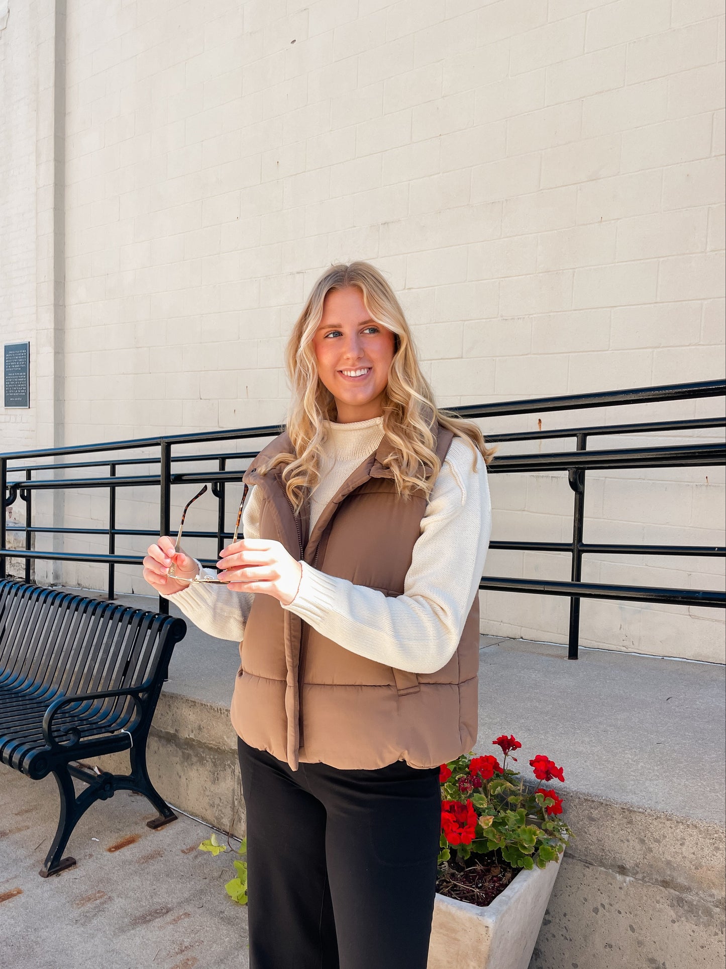 Cocoa Zip Up Puffer Vest