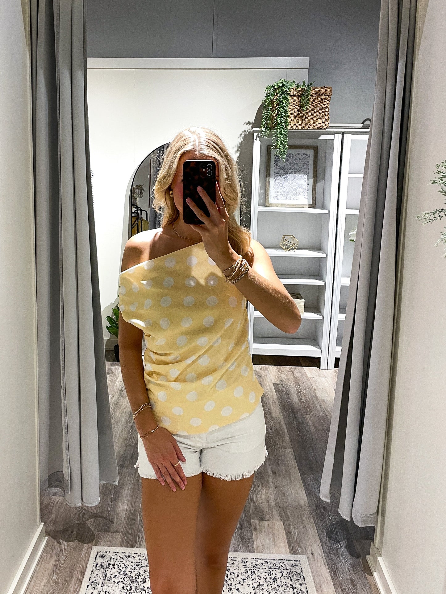 Lemon Sorbet Polka Dot Top