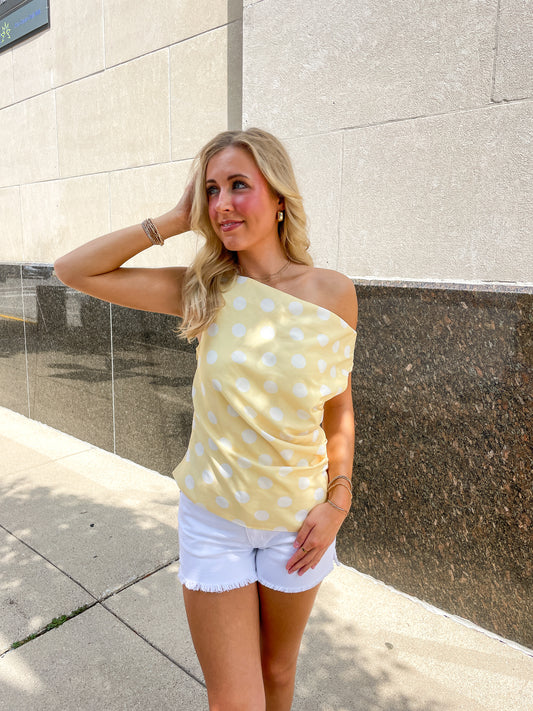 Lemon Sorbet Polka Dot Top