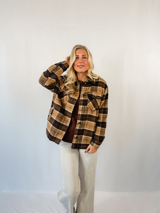 Plaid Faux Fur Lined Shacket