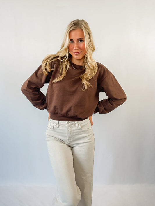 Chocolate Crop Sweatshirt