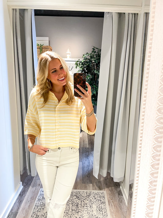 Buttercream Stripe Top