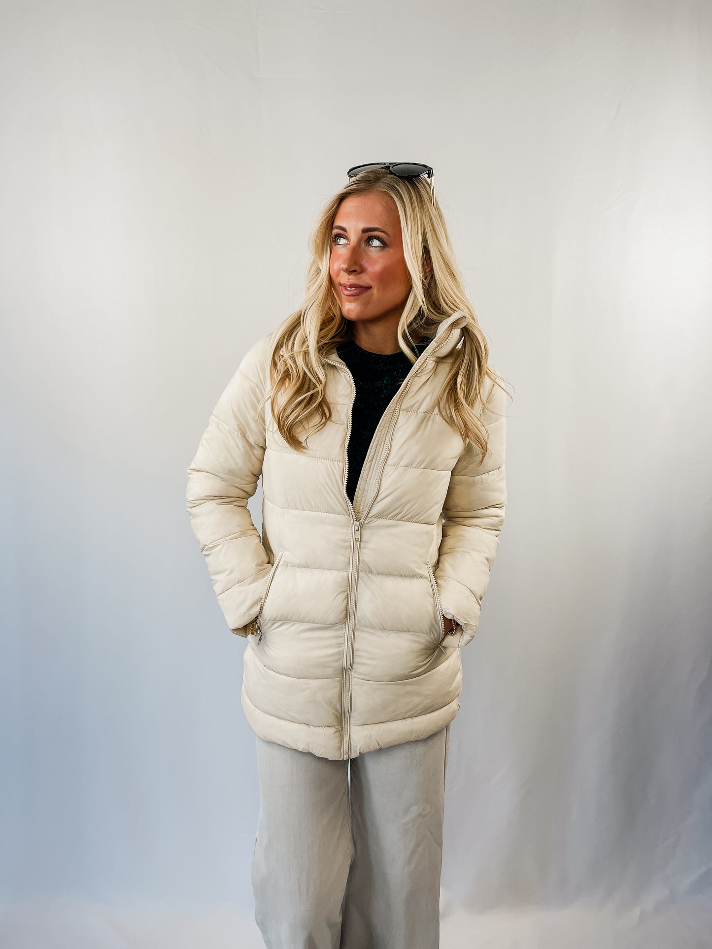 Cream Puffer Coat