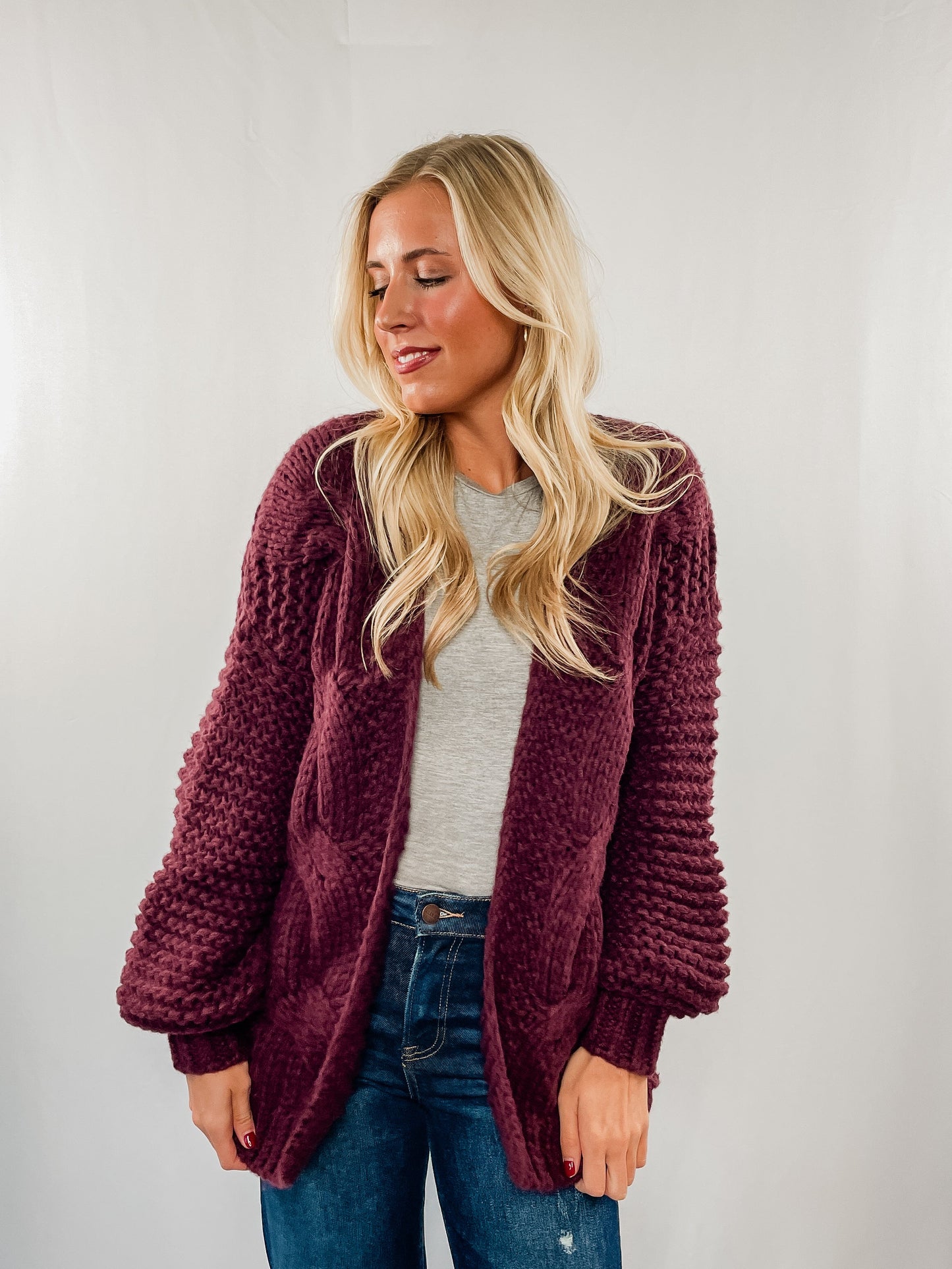 Chunky Cable Knit Cardigan