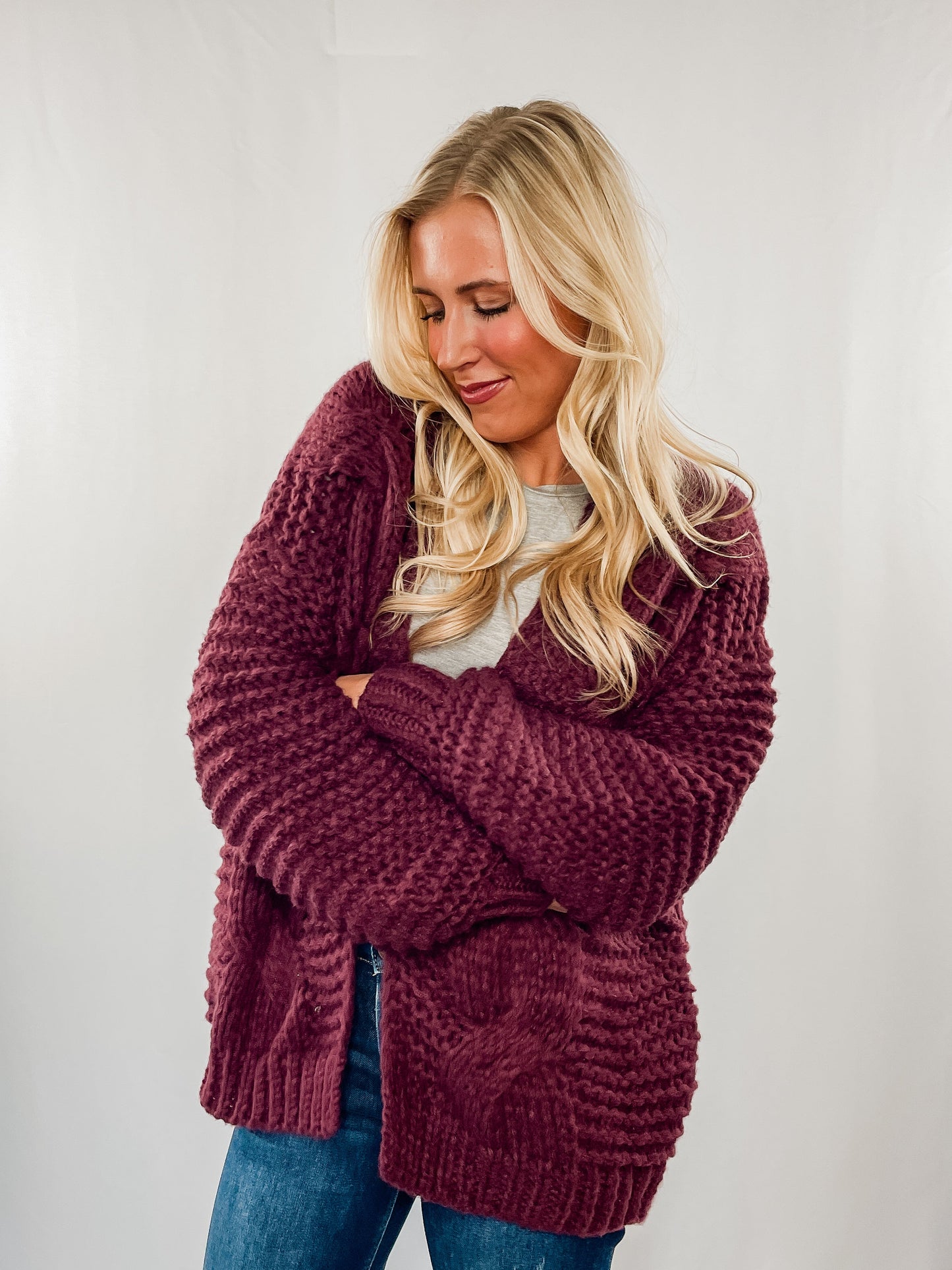 Chunky Cable Knit Cardigan