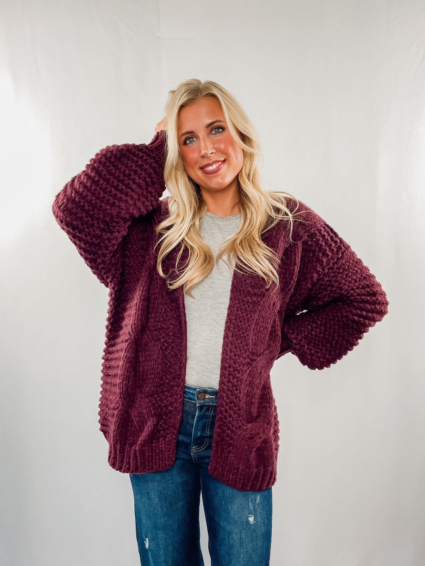Chunky Cable Knit Cardigan