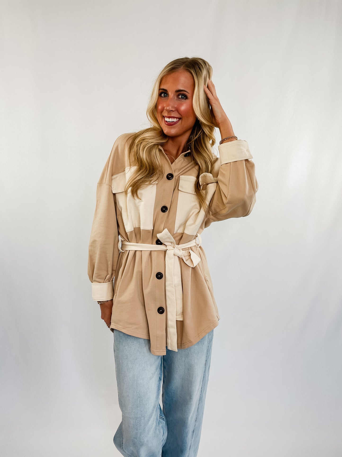 Toasted Almond Belted Jacket