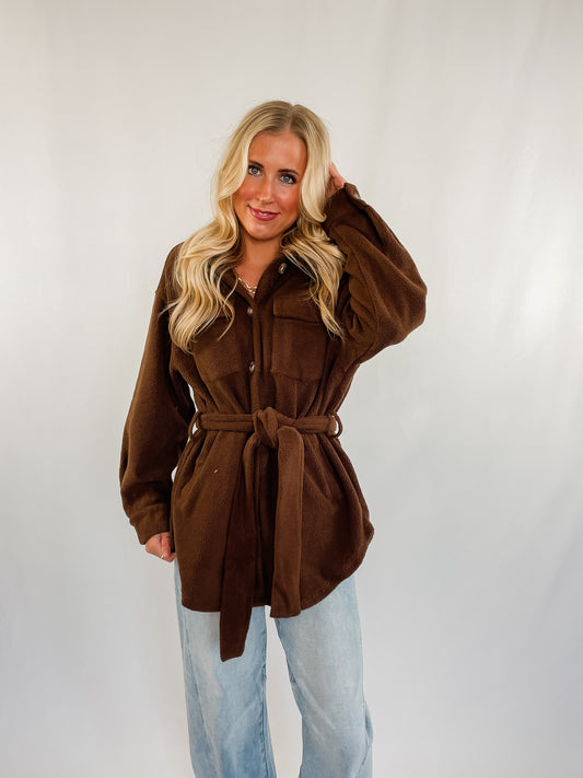 Teddy Fleece Belted Jacket