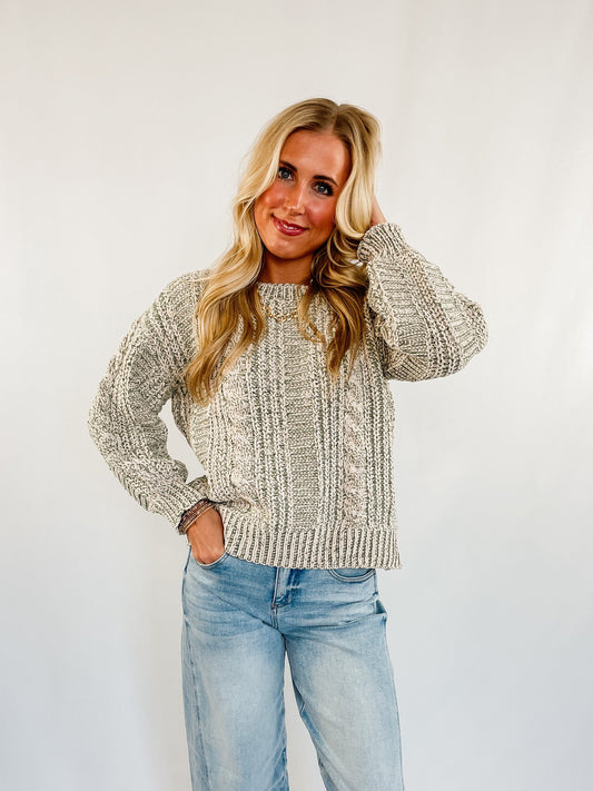 Two-Tone Chenille Sweater