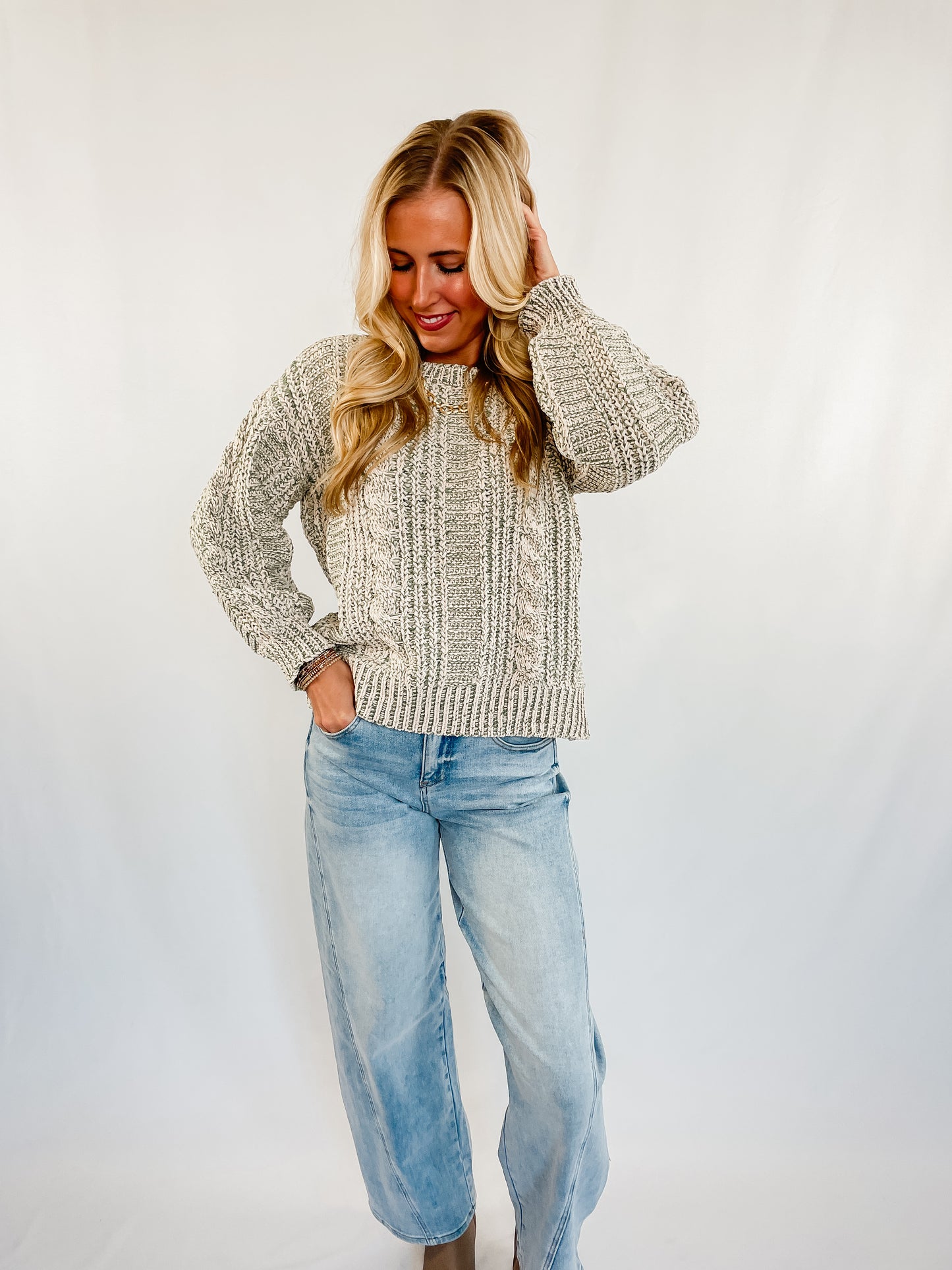 Two-Tone Chenille Sweater