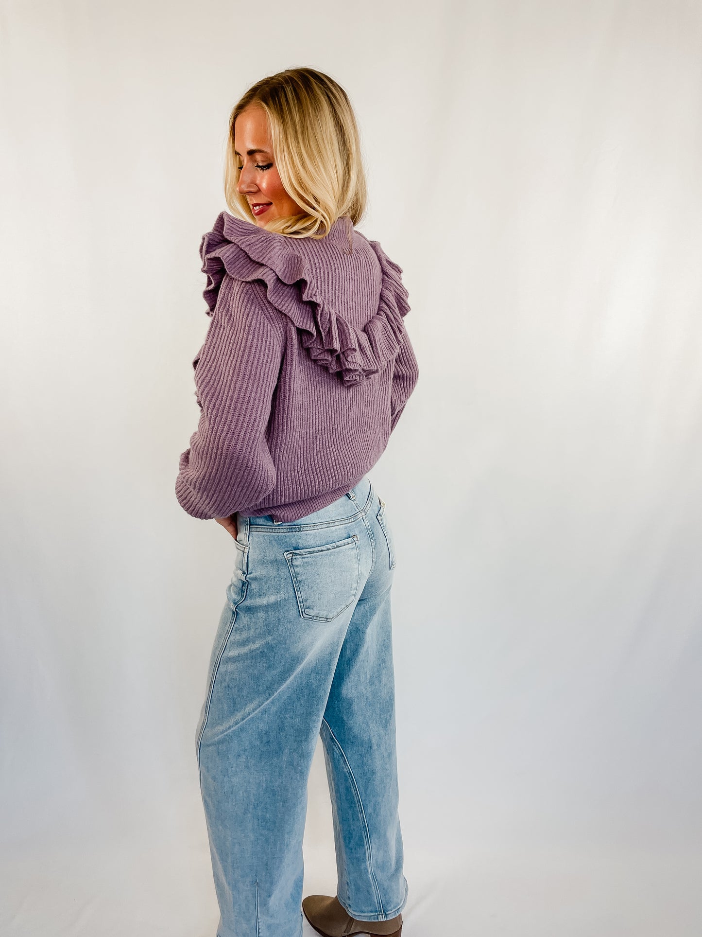 Lilac Ruffle Sweater