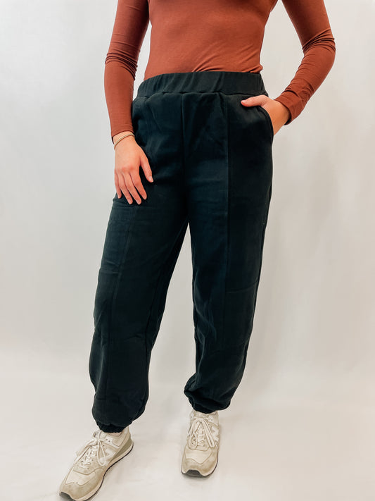 Black Seam Detail Joggers