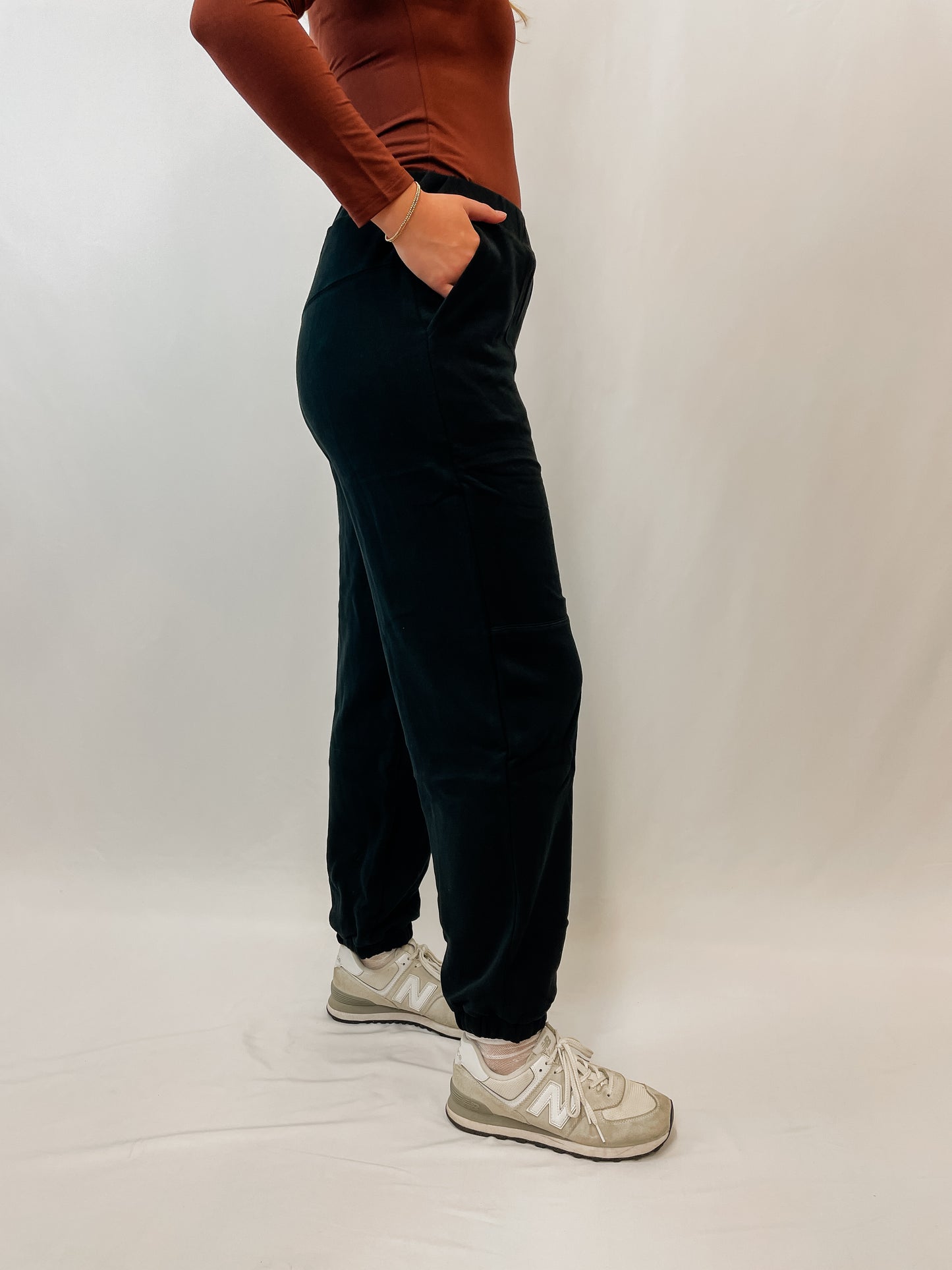 Black Seam Detail Joggers