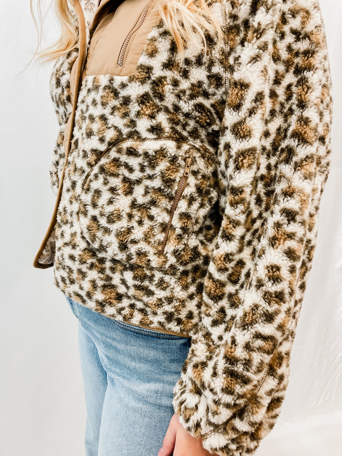 Leopard Print Sherpa Jacket