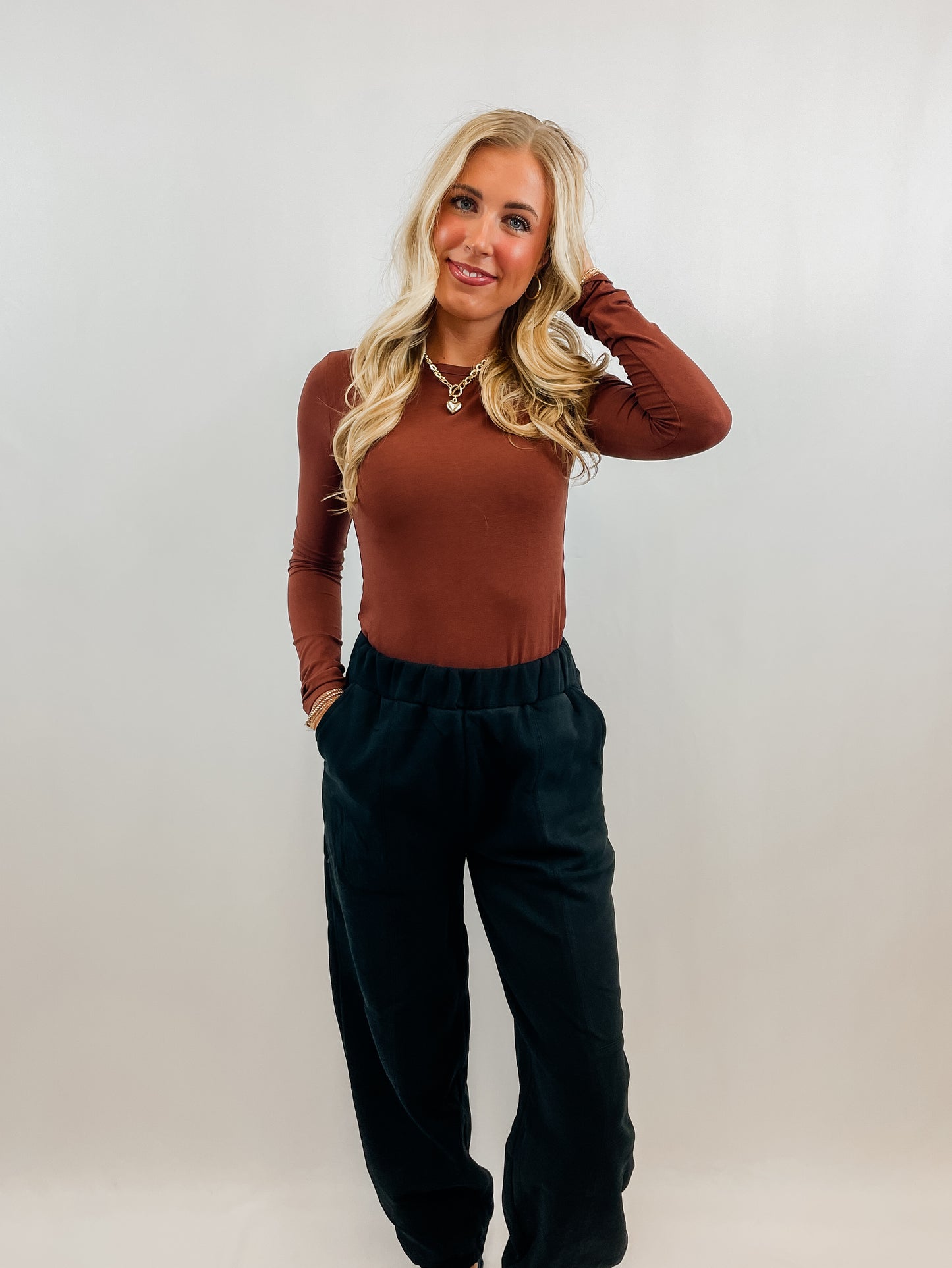 Chestnut Basic Crew Top