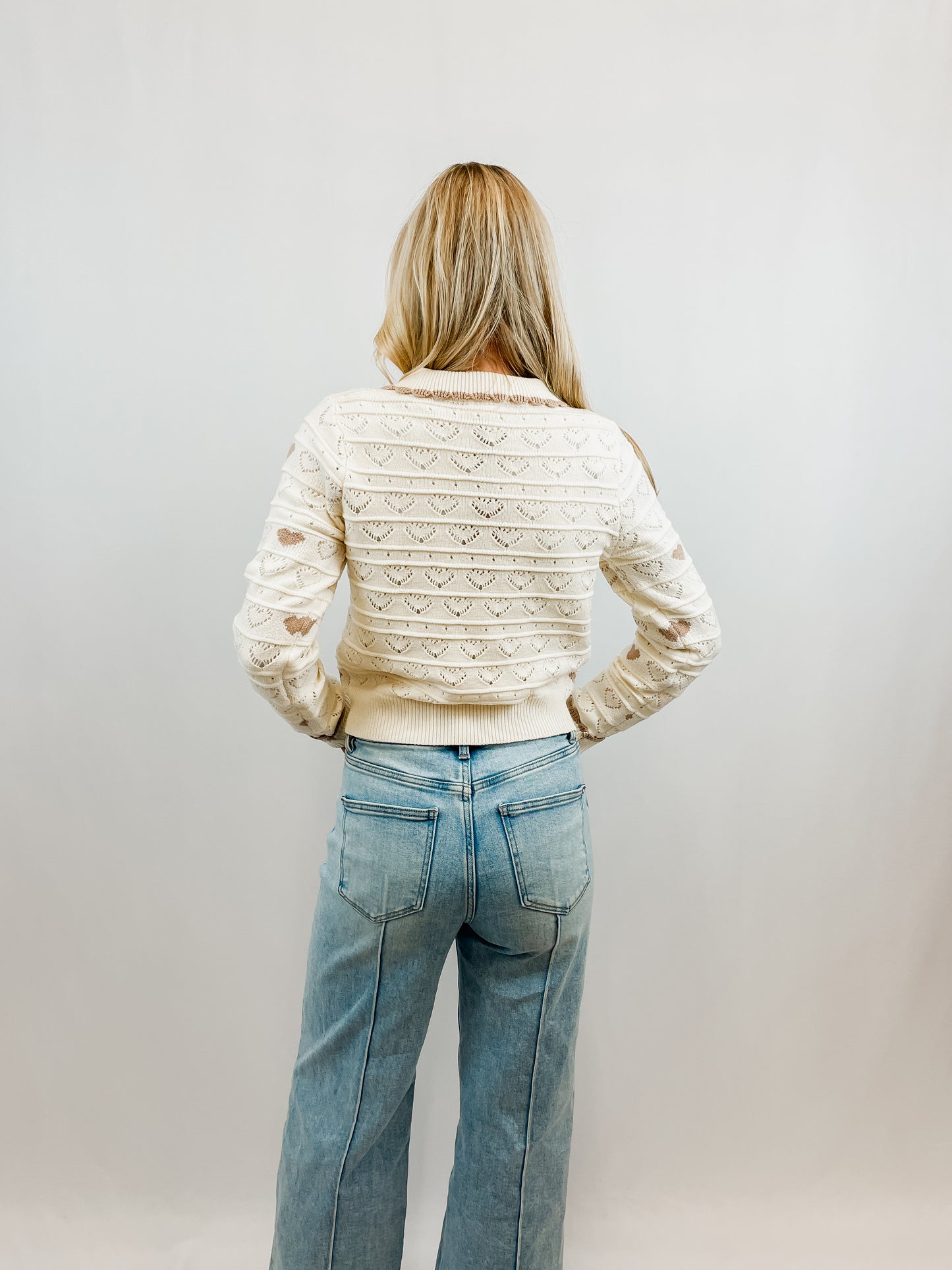 Taupe Heart Cardigan