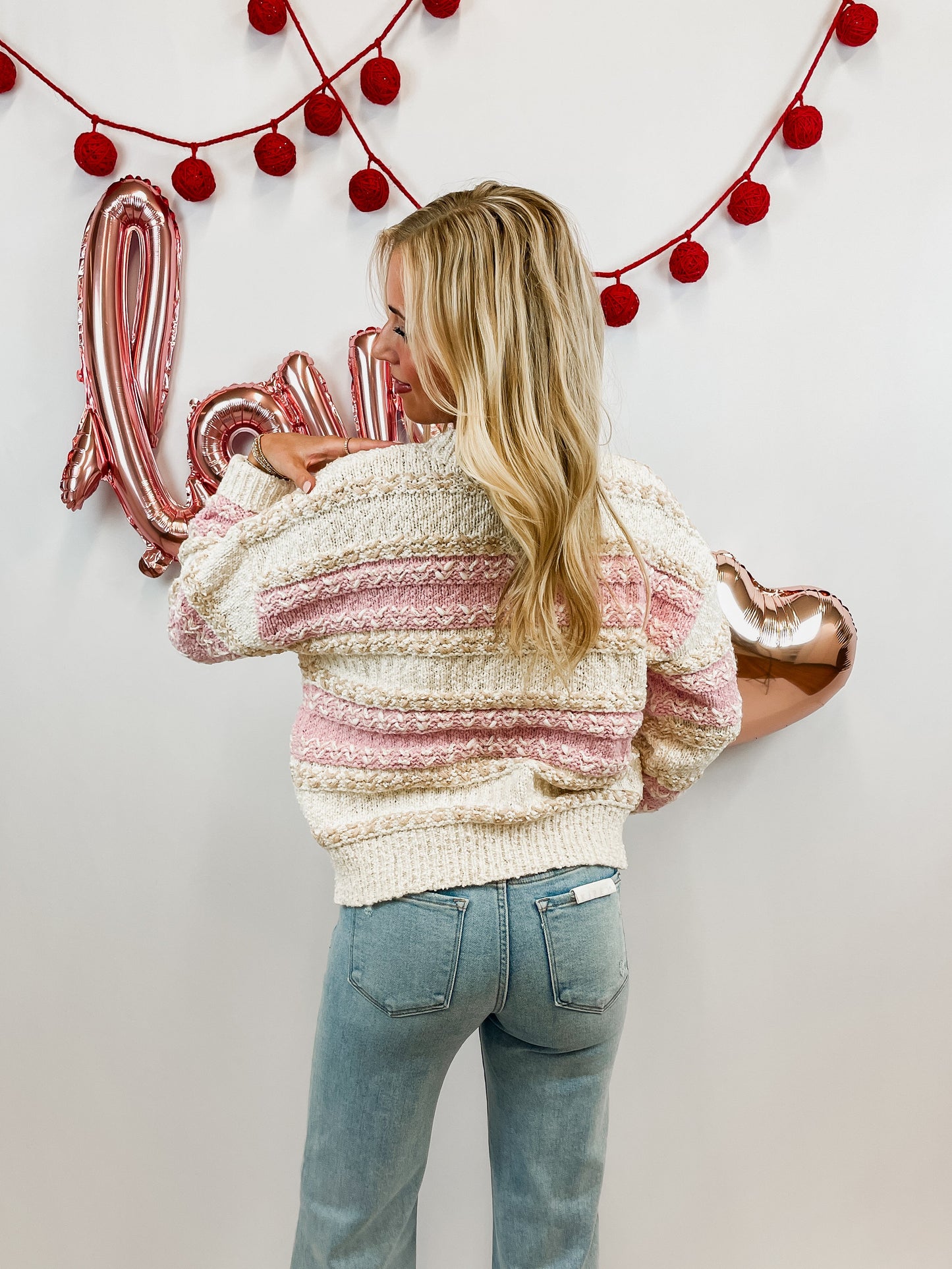 Blush Color Block Sweater