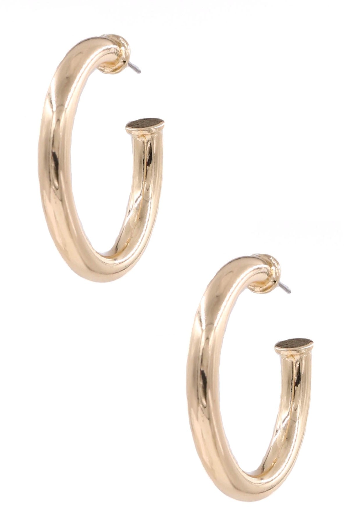 Metal open hoop earrings Gold