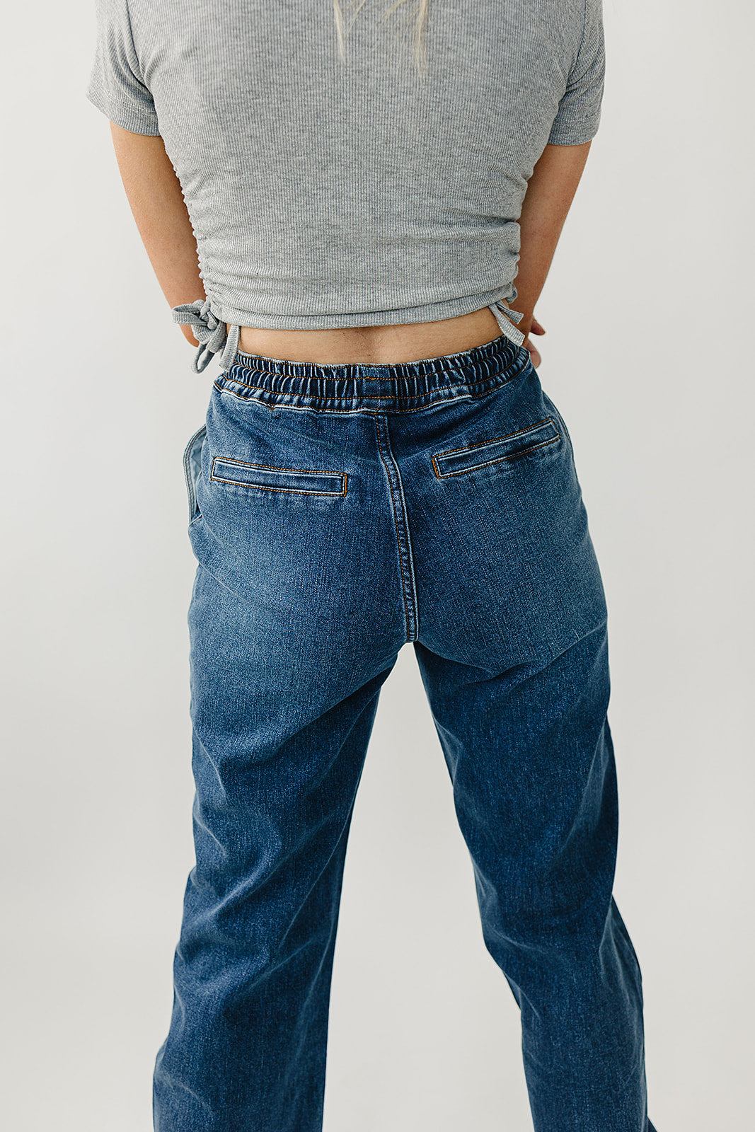 PREORDER: High Rise Wide Leg Denim Joggers