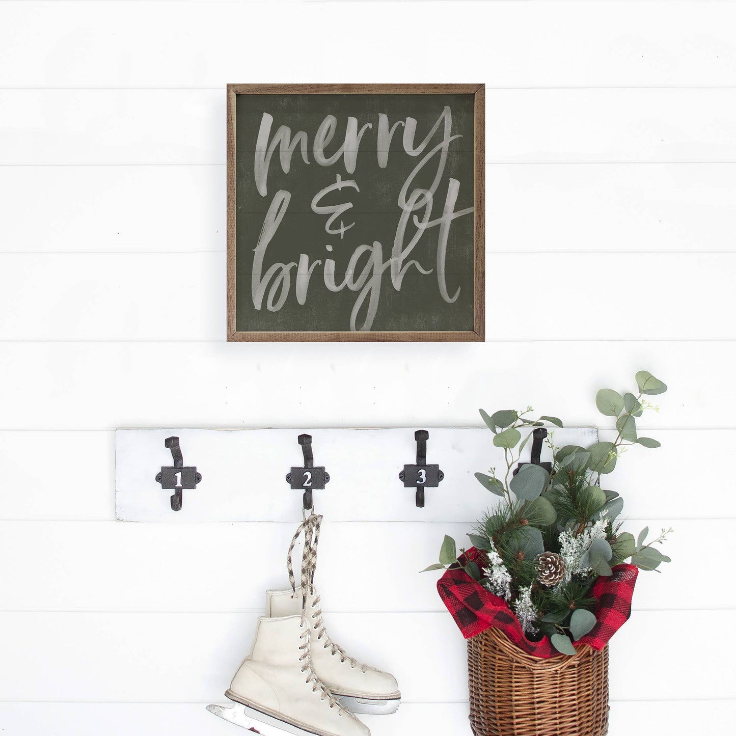 Merry And Bright Sign (Hunter Green)