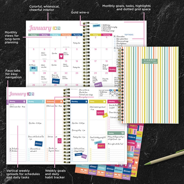 2025 Malibu Stripes Planner