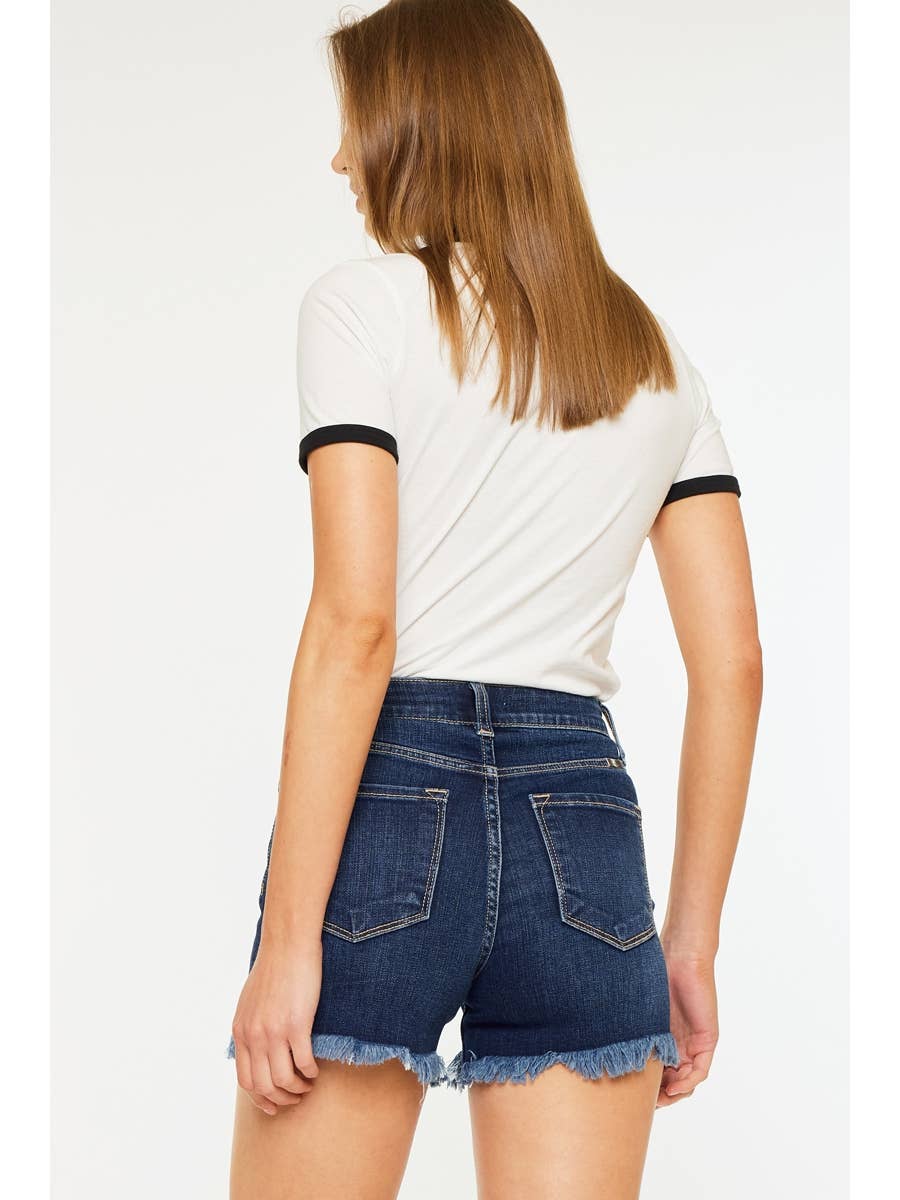 High Rise Dark Wash Jean Shorts