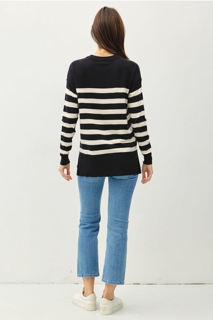 Stripe Pocket Sweater