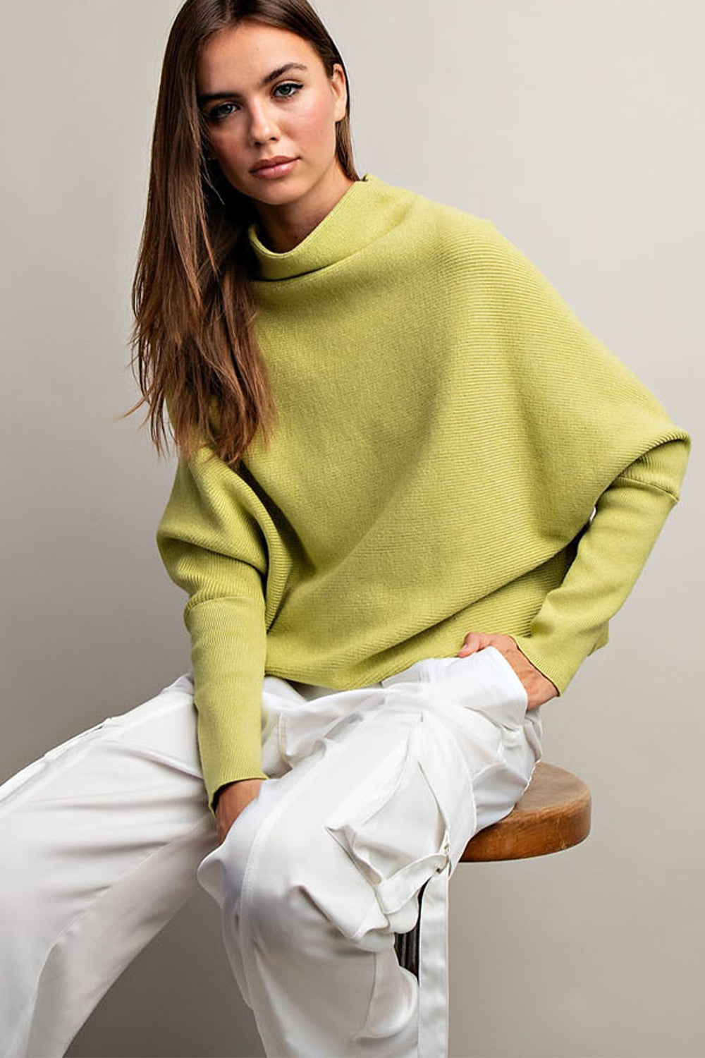 Avacado Turtle Neck Loose Fit Sweater