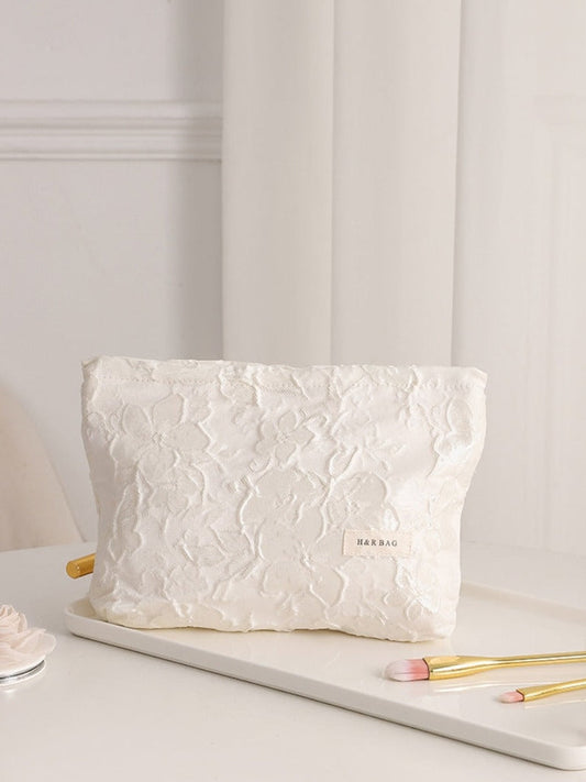 White Floral Pouch