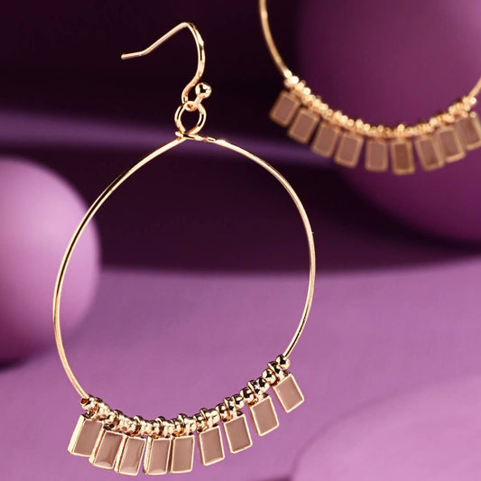 Wire Hoop Charm Earrings