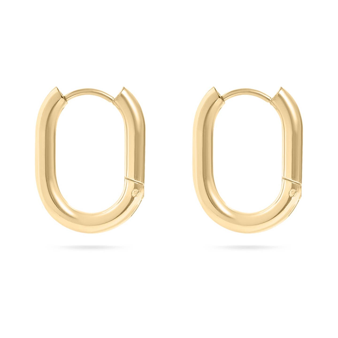 Non-tarnish, Hypoallergenic Oval Huggie Earrings