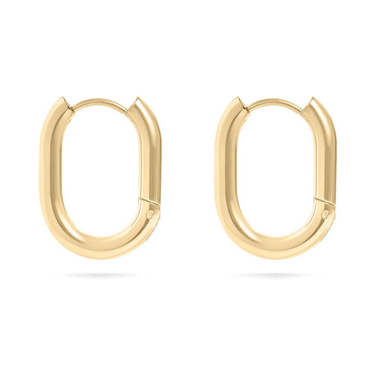 Non-tarnish, Hypoallergenic Oval Huggie Earrings