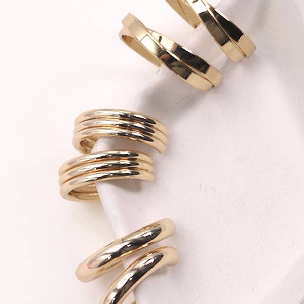 Multi Classic Gold Plated Hoop Earring Trio